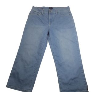 NYDJ Ariel Crop Capri jeans Palm Bay Medium Blue Wash size 10